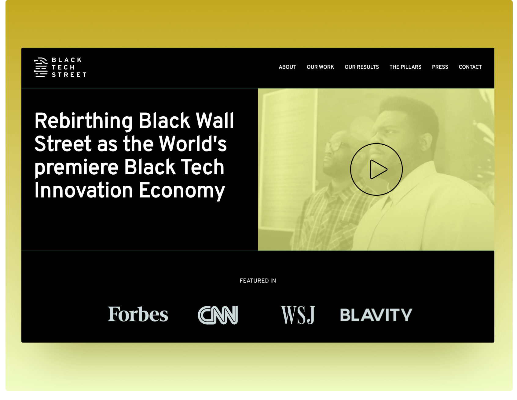 Screenshot of Black Tech Street website