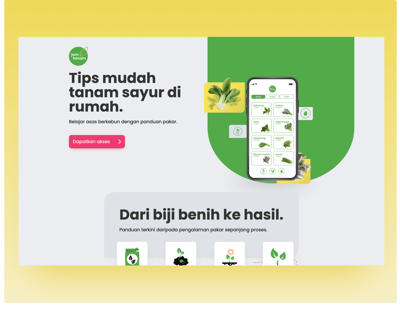 Screenshot of JomTanam website